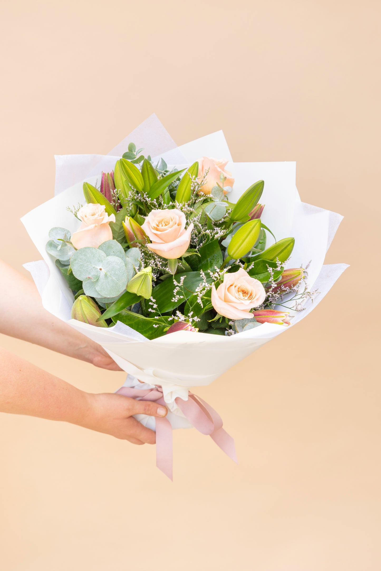 Lilies & Pink Rose Bouquet