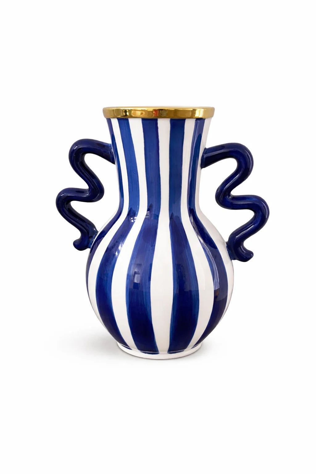 Carla Dinnage Designs Le Stripe Squiggly Vase (Blue)