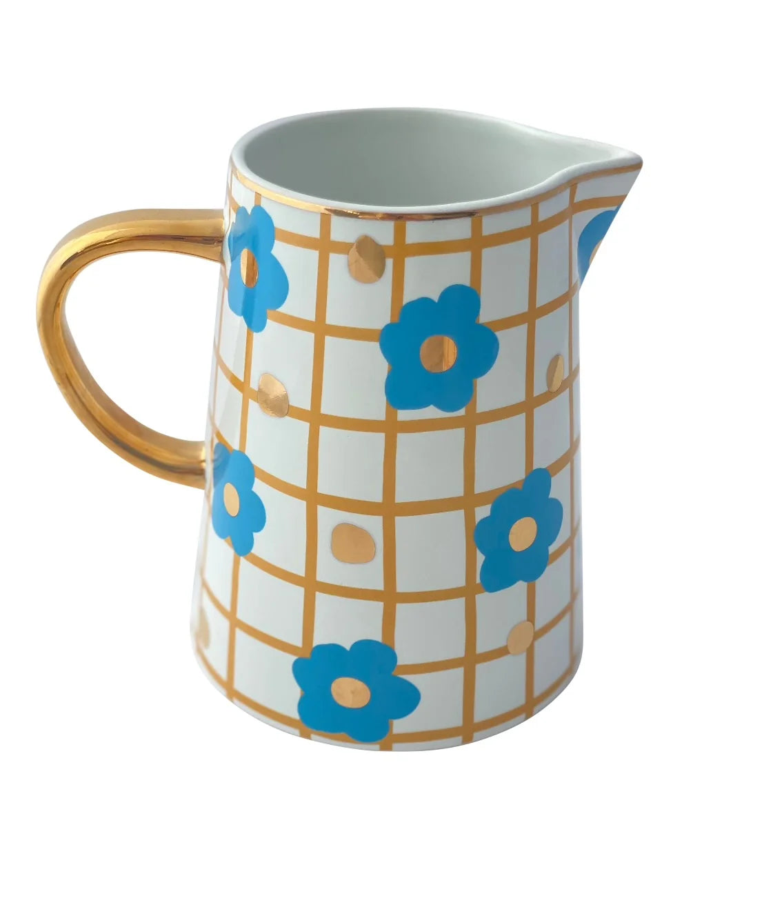 Carla Dinnage Designs Tartan & Bloom Jug (Blue) (Medium)