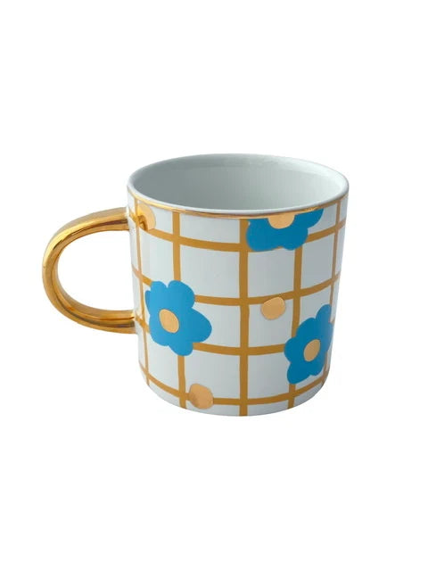 Carla Dinnage Designs Tartan & Bloom Mug (Blue)