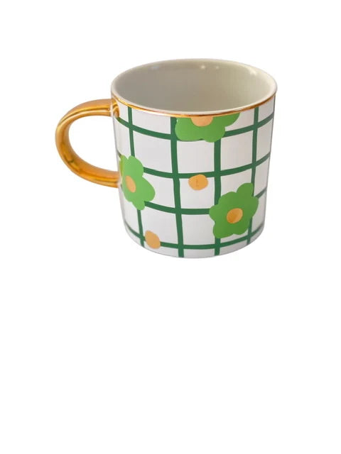 Carla Dinnage Designs Tartan & Bloom Mug (Green)