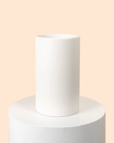 Ceramic Cylinder Vase (White Matte) (15x25cm)