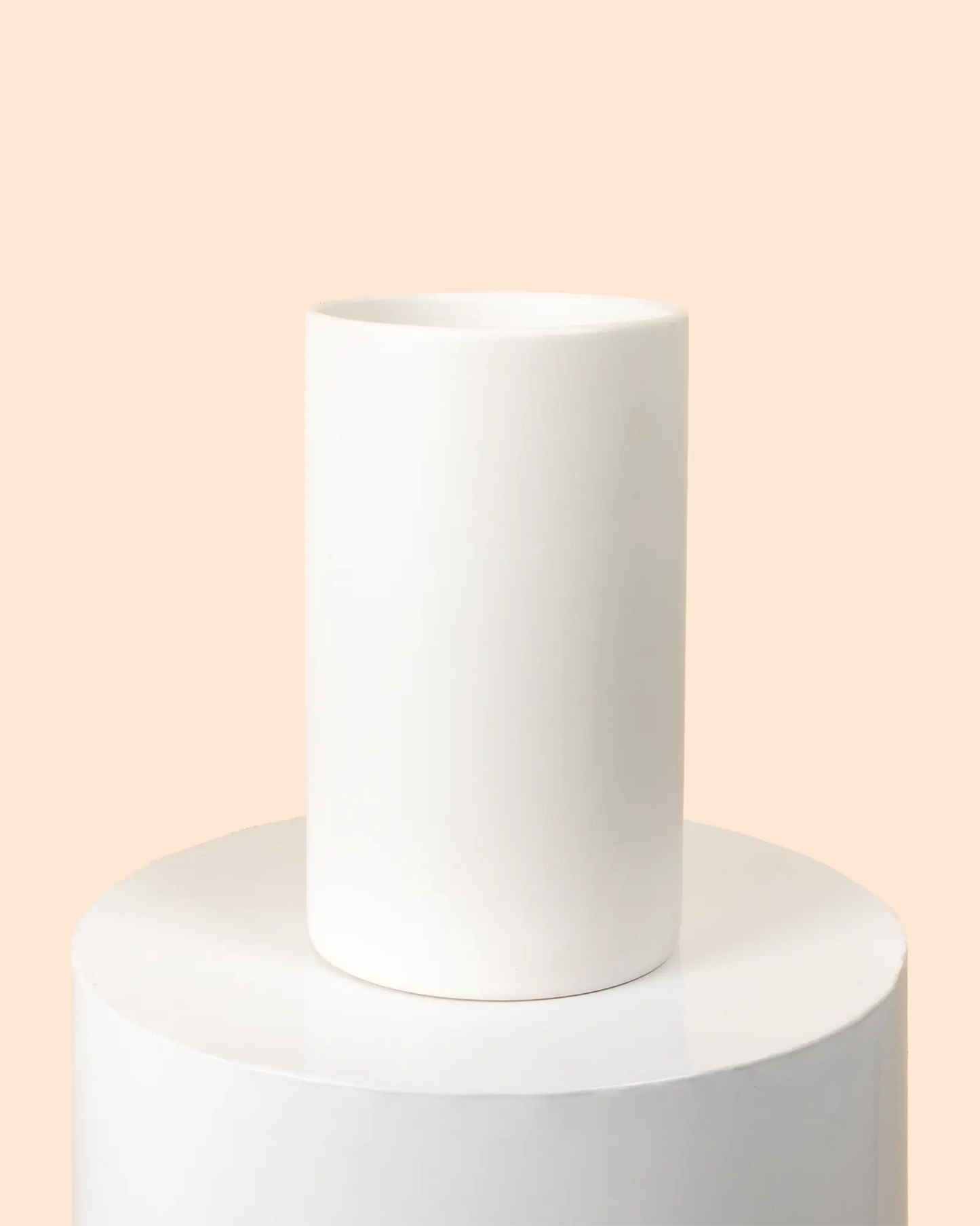 Ceramic Cylinder Vase (White Matte) (15x25cm)