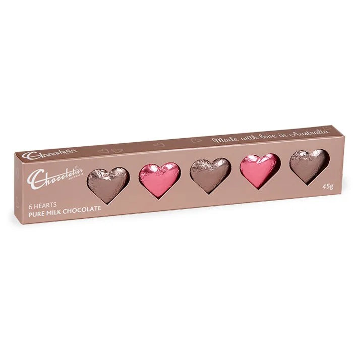 Chocolatier Solid Milk Chocolate Hearts (Pink & Mocha) (45g)