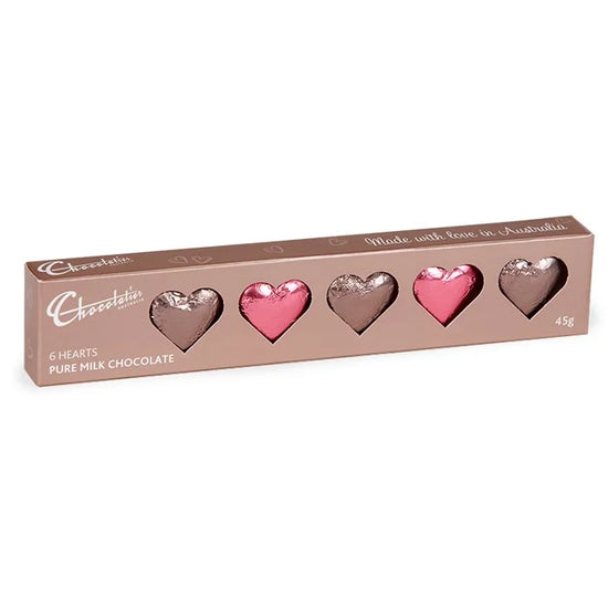 Chocolatier Solid Milk Chocolate Hearts (Pink & Mocha) (45g)