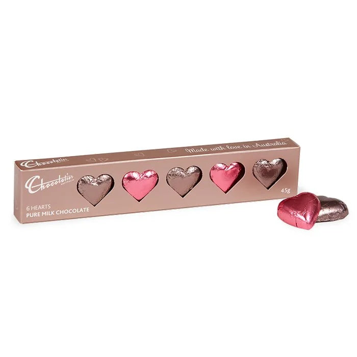 Chocolatier Solid Milk Chocolate Hearts (Pink & Mocha) (45g)