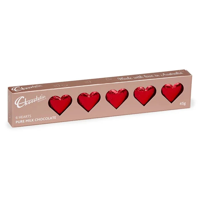 Chocolatier Solid Milk Chocolate Hearts (Red) (45g)