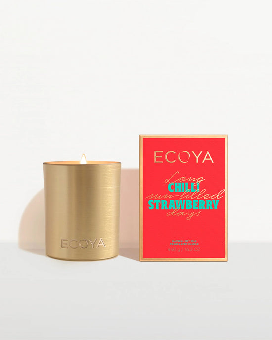 Ecoya Chilli Strawberry Goldie Candle Holiday Collection