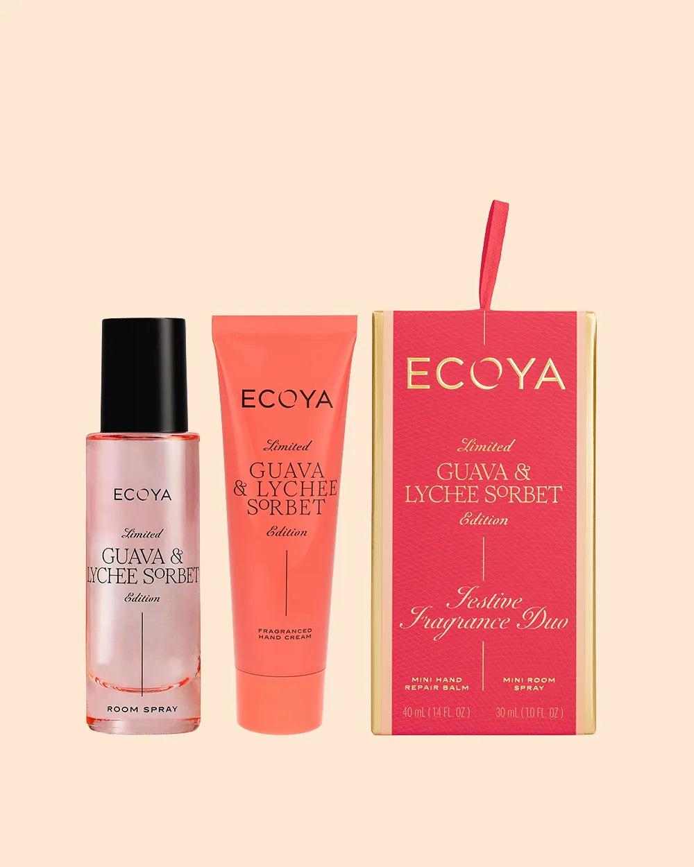 Ecoya Guava & Lychee Sorbet Festive Fragrance Duo