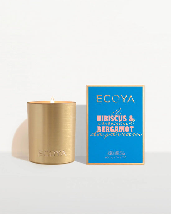 Ecoya Hibiscus & Bergamot Goldie Candle Holiday Collection