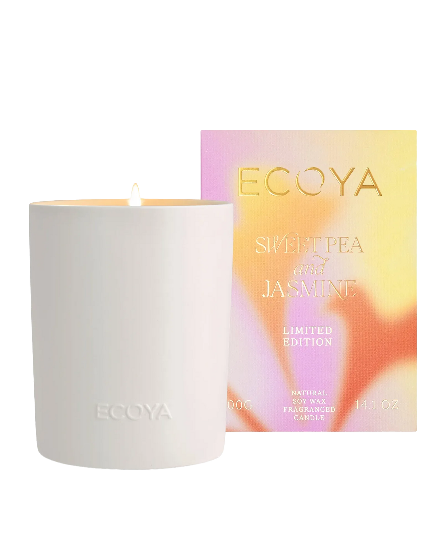 Ecoya Sweet Pea & Jasmine Ceramic Madison Candle (Limited Edition)