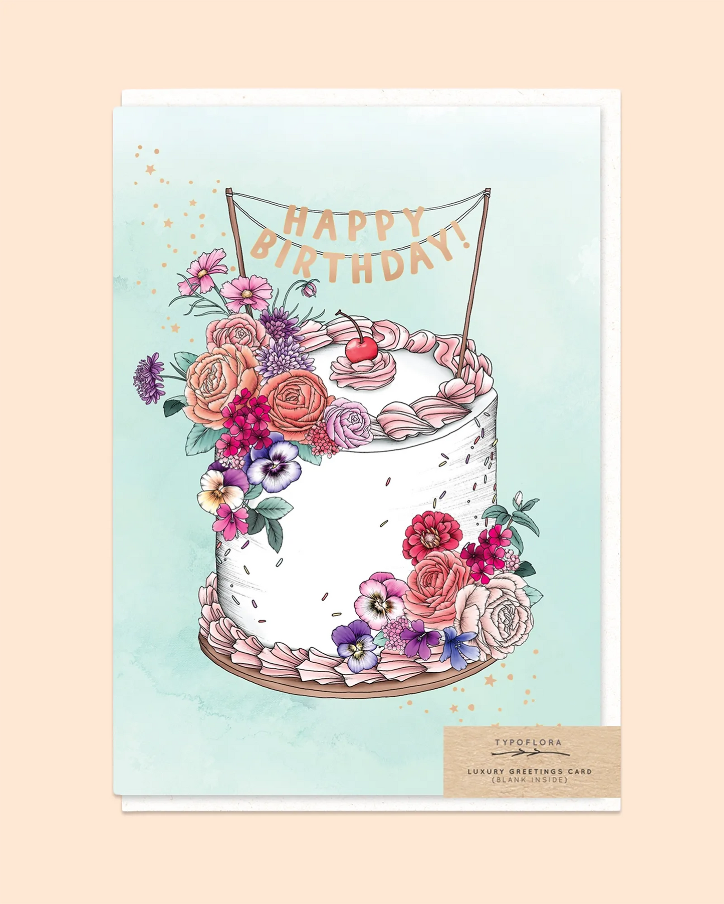 Floral Birthday Cake Card