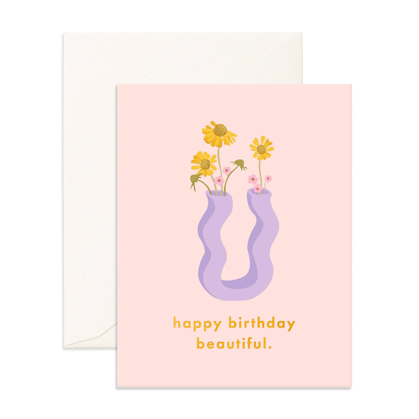 Fox & Fallow Birthday Beautiful Wiggle Vase Greeting Card
