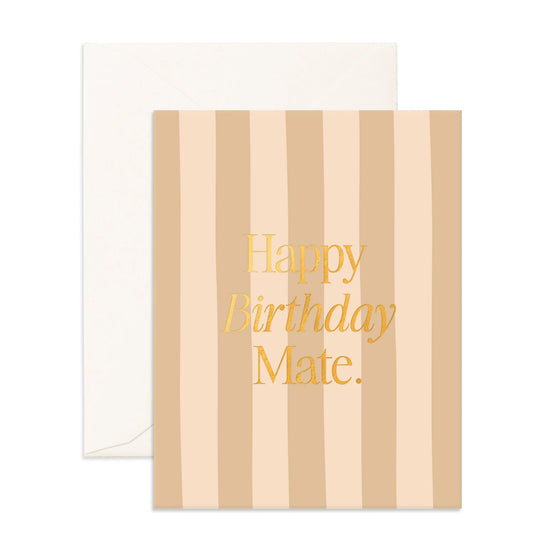 Fox & Fallow Birthday Mate Coffee Stripe Greeting Card