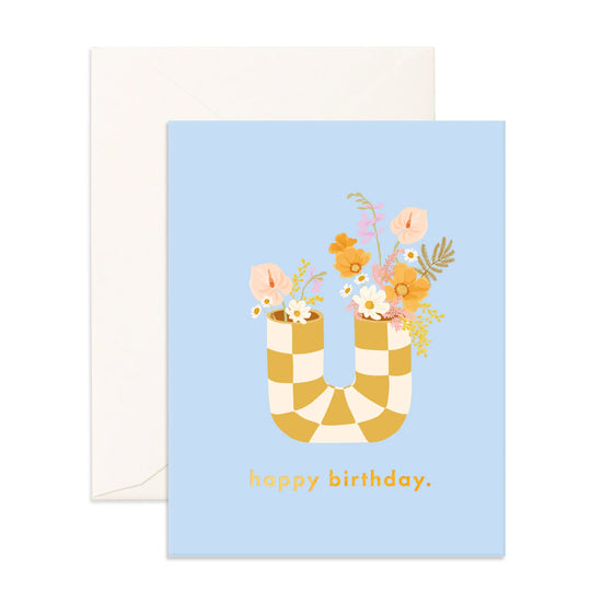 Fox & Fallow Birthday Pipe Vase Greeting Card