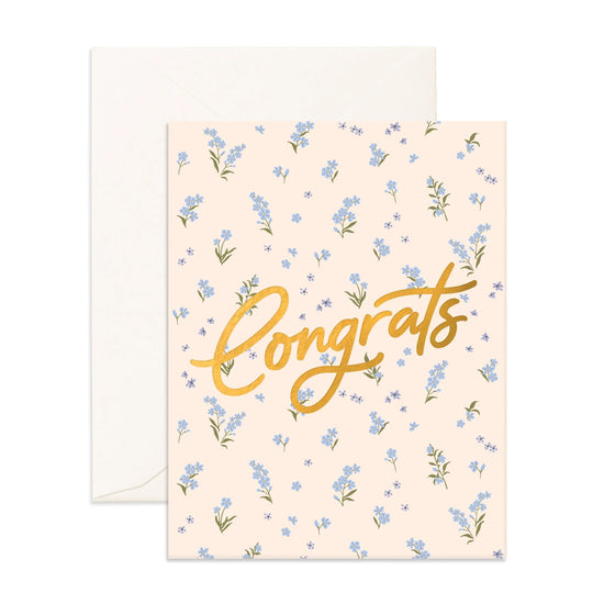 Fox & Fallow Congrats Forget-Me-Not Greeting Card