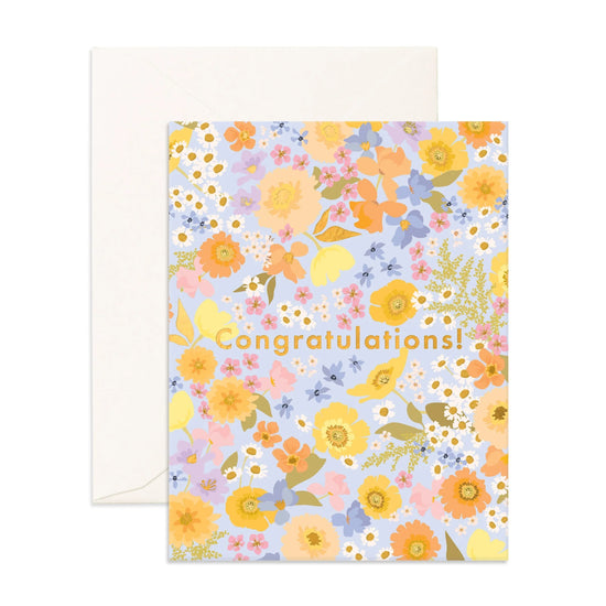 Fox & Fallow Congratulations Floralscape Greeting Card