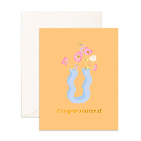 Fox & Fallow Congratulations Wiggle Vase Greeting Card