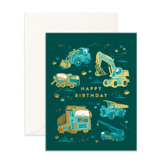 Fox & Fallow Happy Birthday Trucks Greeting Card