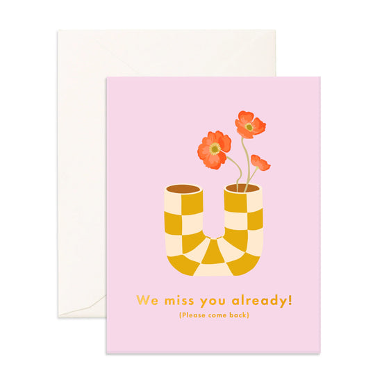 Fox & Fallow Miss You Already Pipe Vase Greeting Card