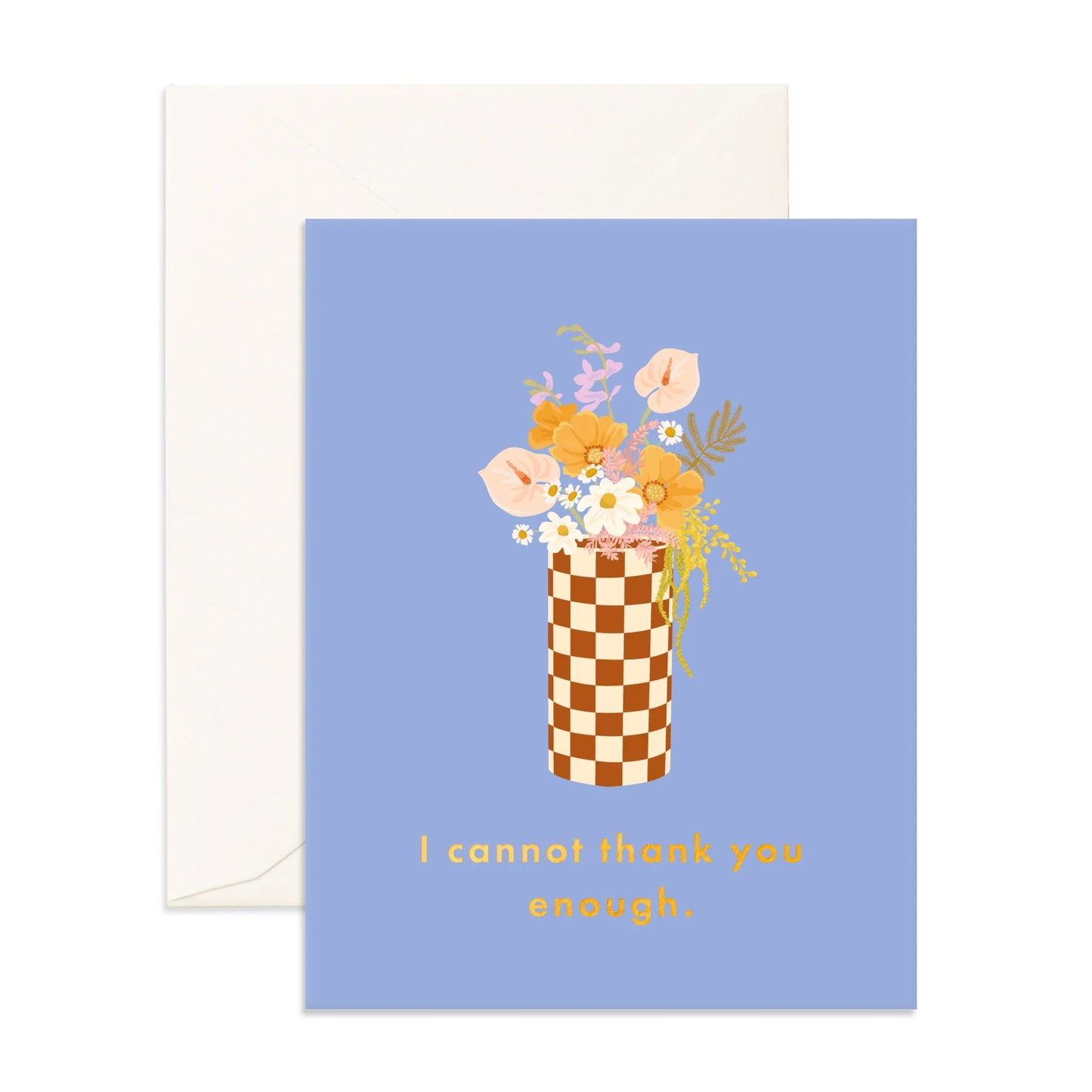 Fox & Fallow Thank You Enough Check Vase Greeting Card