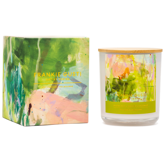 Frankie Gusti Artist Series Soy Candle Pistachio + Salted Coconut