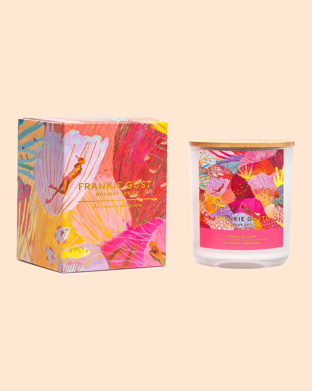 Frankie Gusti Holiday Series Coral Bloom Soy Candle