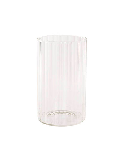 Glass Cylinder Ribbed Vase (Medium)