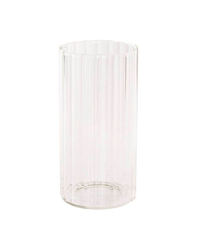 Glass Cylinder Ribbed Vase (Large)