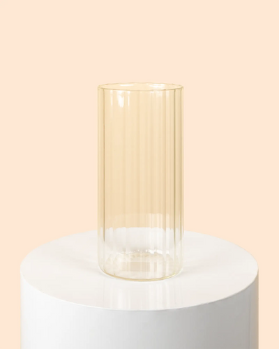 Glass Cylinder Ribbed Vase (Large)