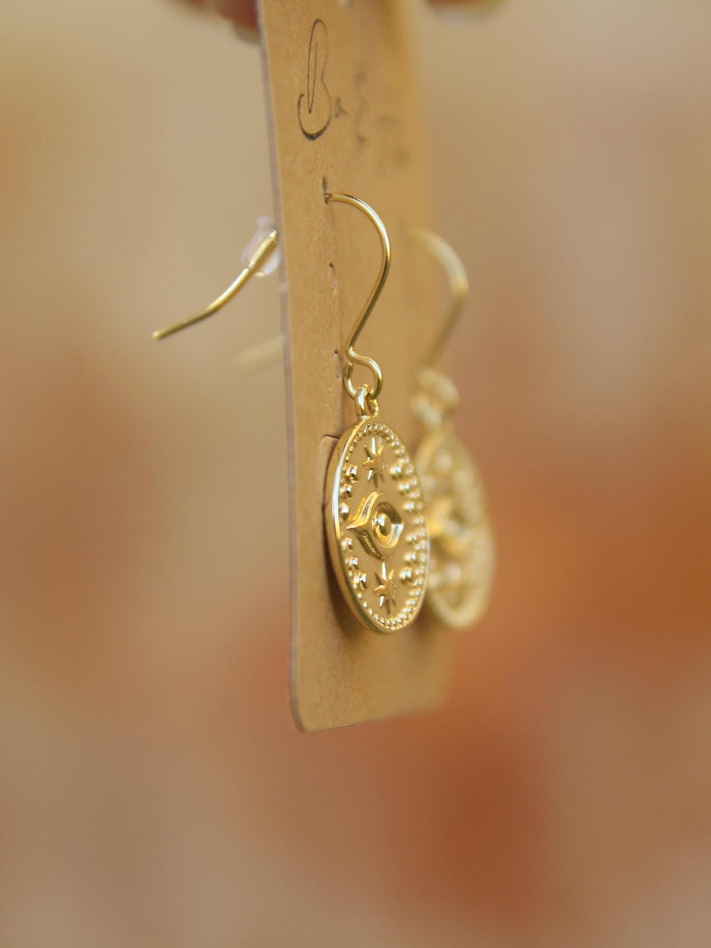 Gold Coin Dangle Earrings