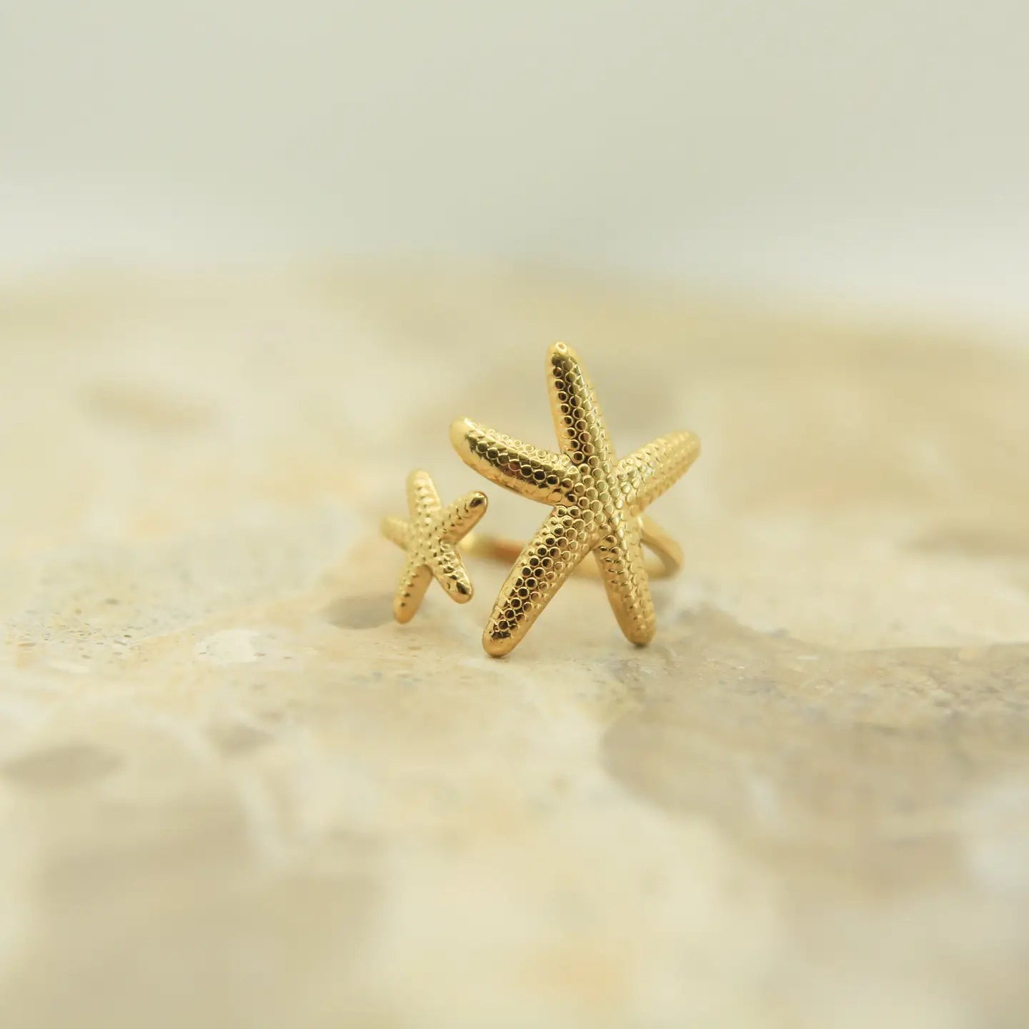 Gold Starfish Open Ring