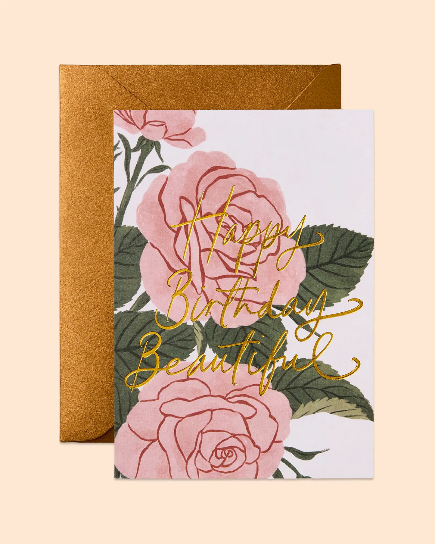 Happy Birthday Beautiful (Floral Roses) Card