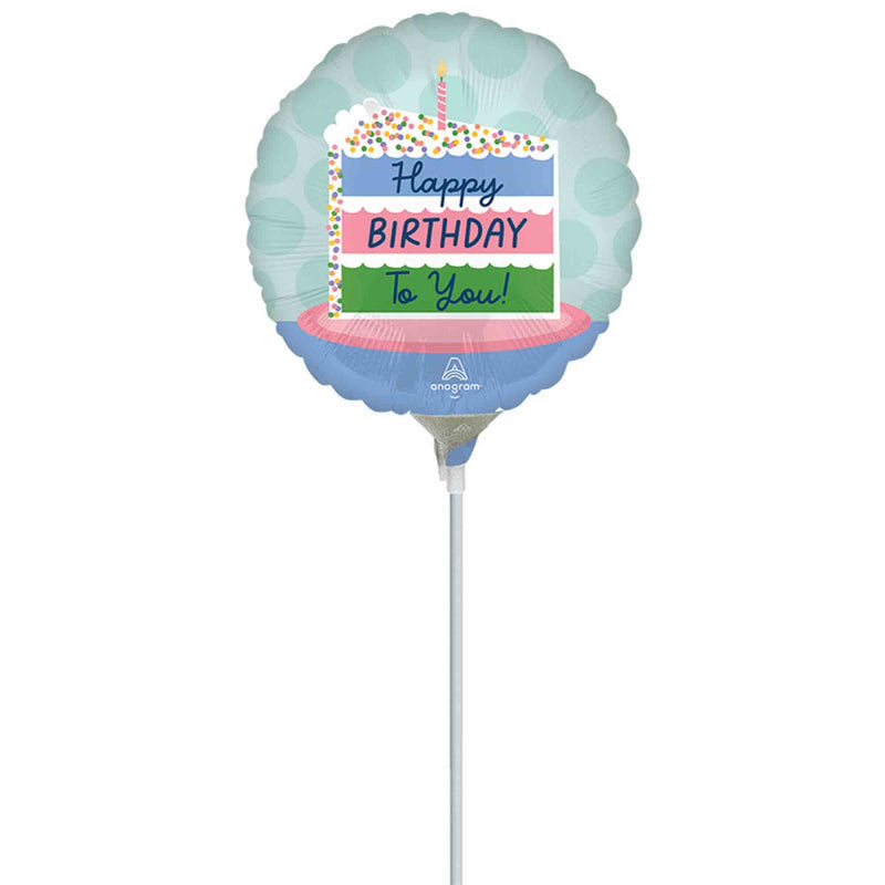 Happy Birthday Cake 22cm Balloon (Inflated)