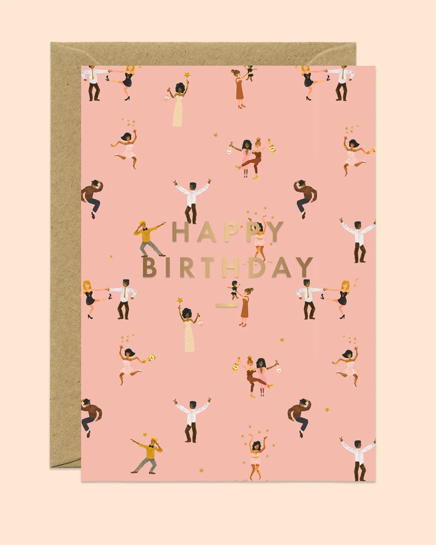 Happy Birthday Dancers (Gold Foil) Card