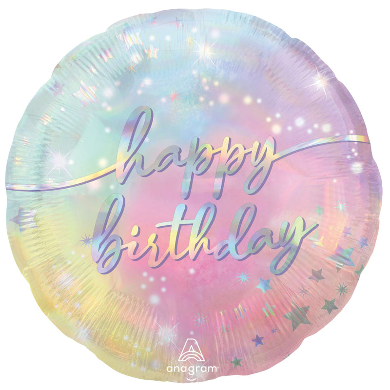 Happy Birthday Luminous 45cm Balloon (Inflated)