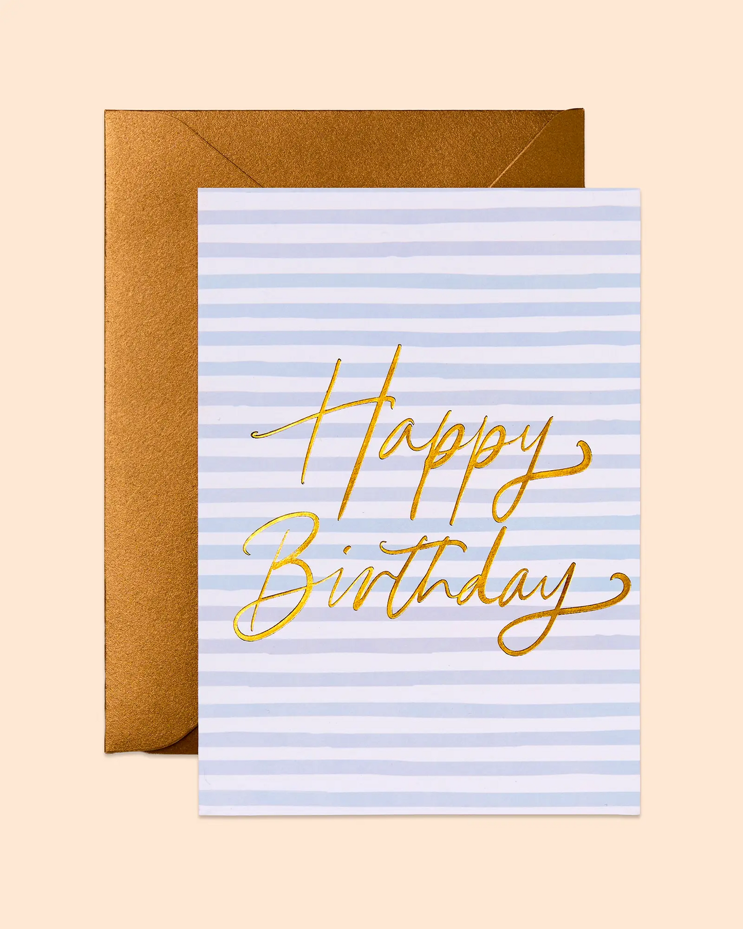 Happy Birthday (Blue Stripes) Card