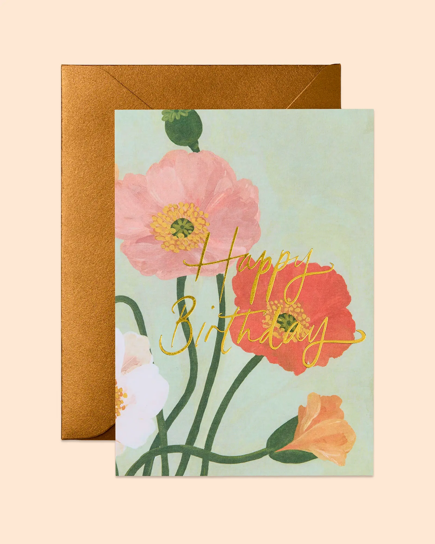 Happy Birthday (Floral Poppies) Card