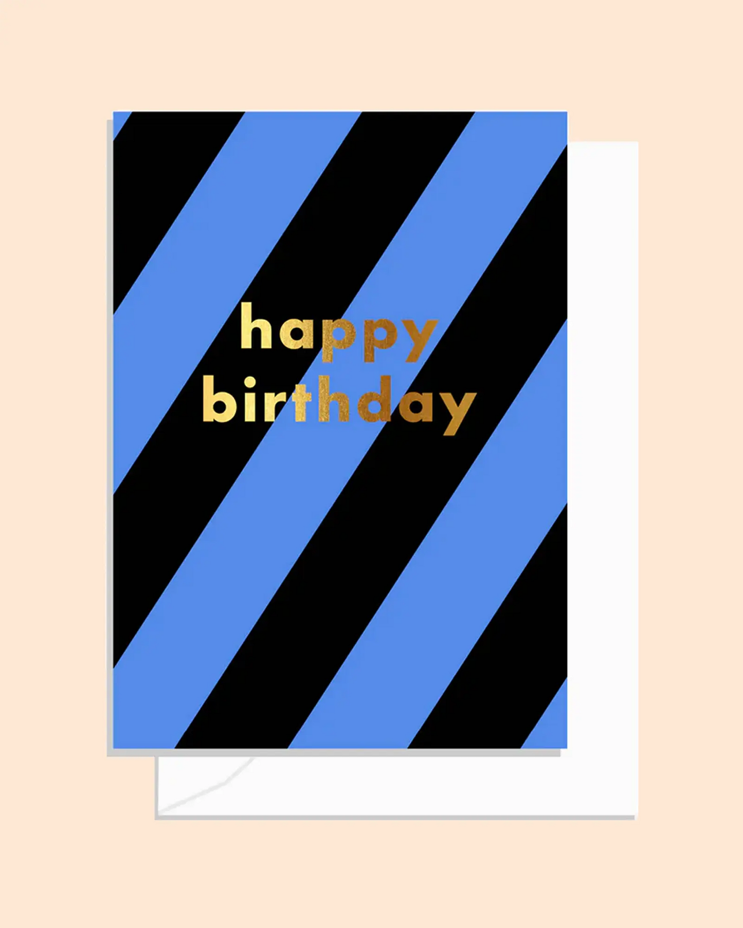 Happy Birthday (Stripe Midnight Design) Card