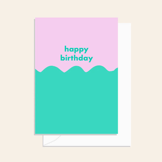 Happy Birthday (Wavy Marine) Card