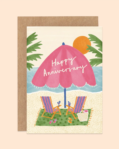 Happy Anniversary Beach Card