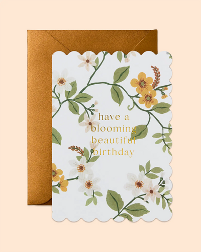 Have A Blooming Beautiful Birthday (Floral) Scallop Edge Card