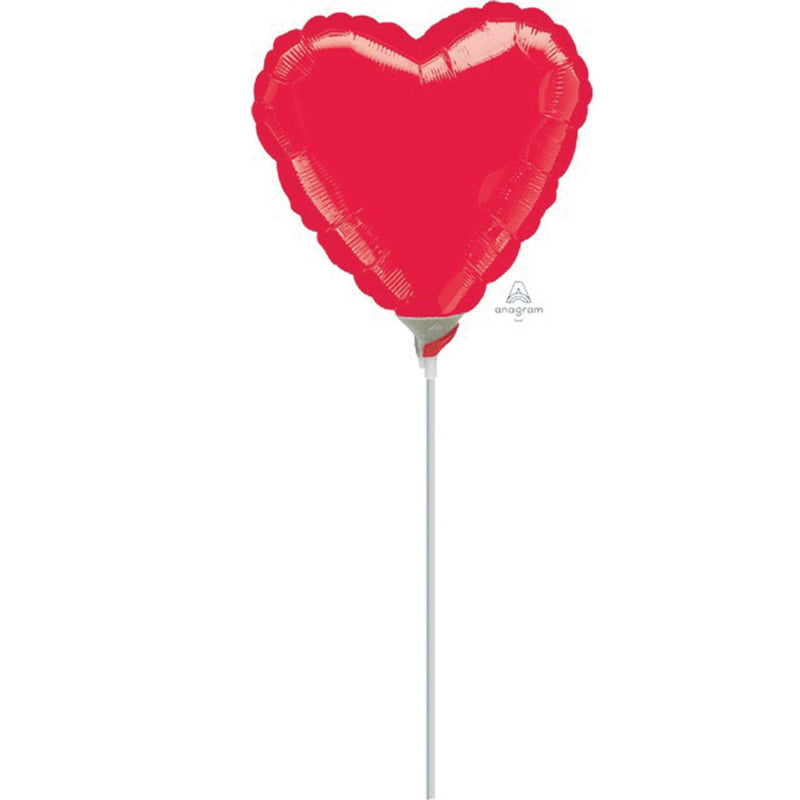 Heart Metallic Red 10cm Balloon (Inflated)