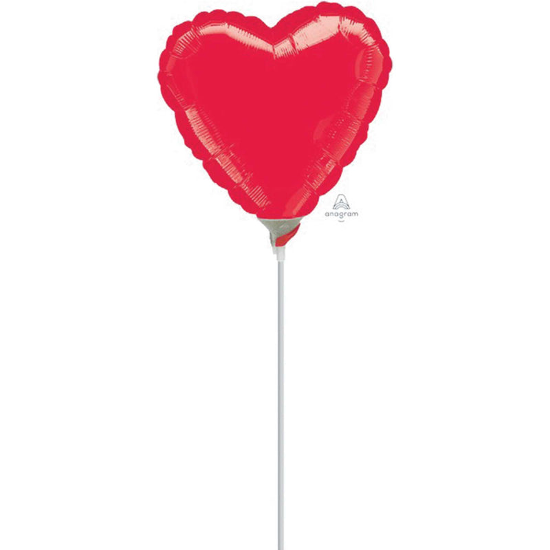 Heart Metallic Red 22cm Balloon (Inflated)
