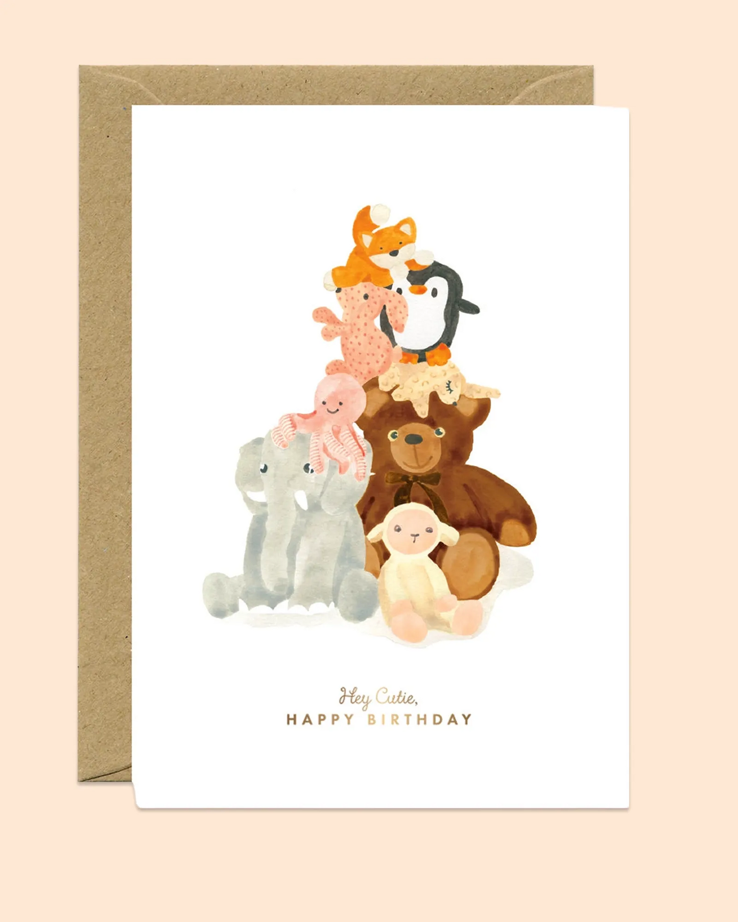Hey Cutie Happy Birthday (Gold Foil) Card