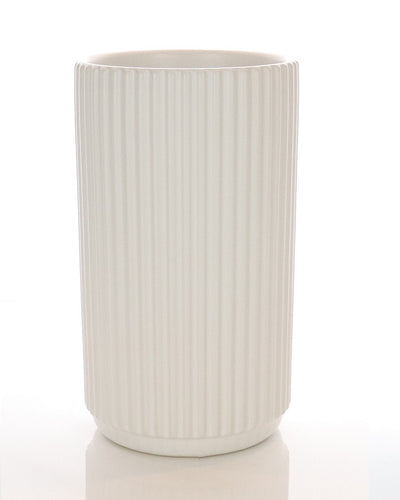 Large Ceramic Ribbed Pot - White