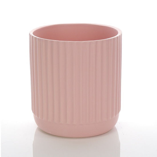 Load image into Gallery viewer, Medium Ceramic Ribbed Pot - Pink
