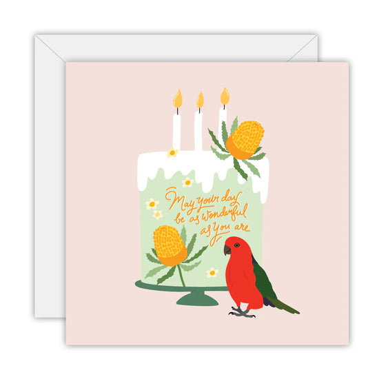 King Parrot Happy Birthday Card