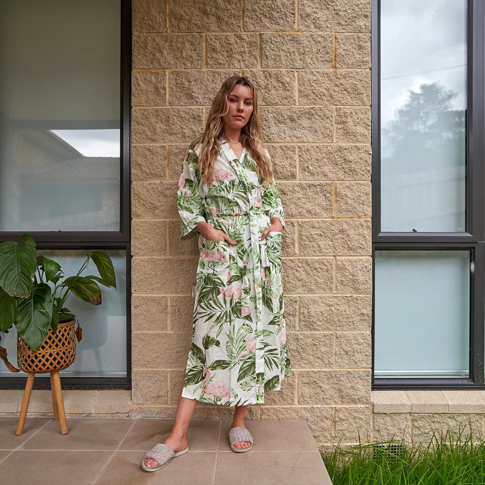 Linen Connections Flamingo Fantasy Kimono