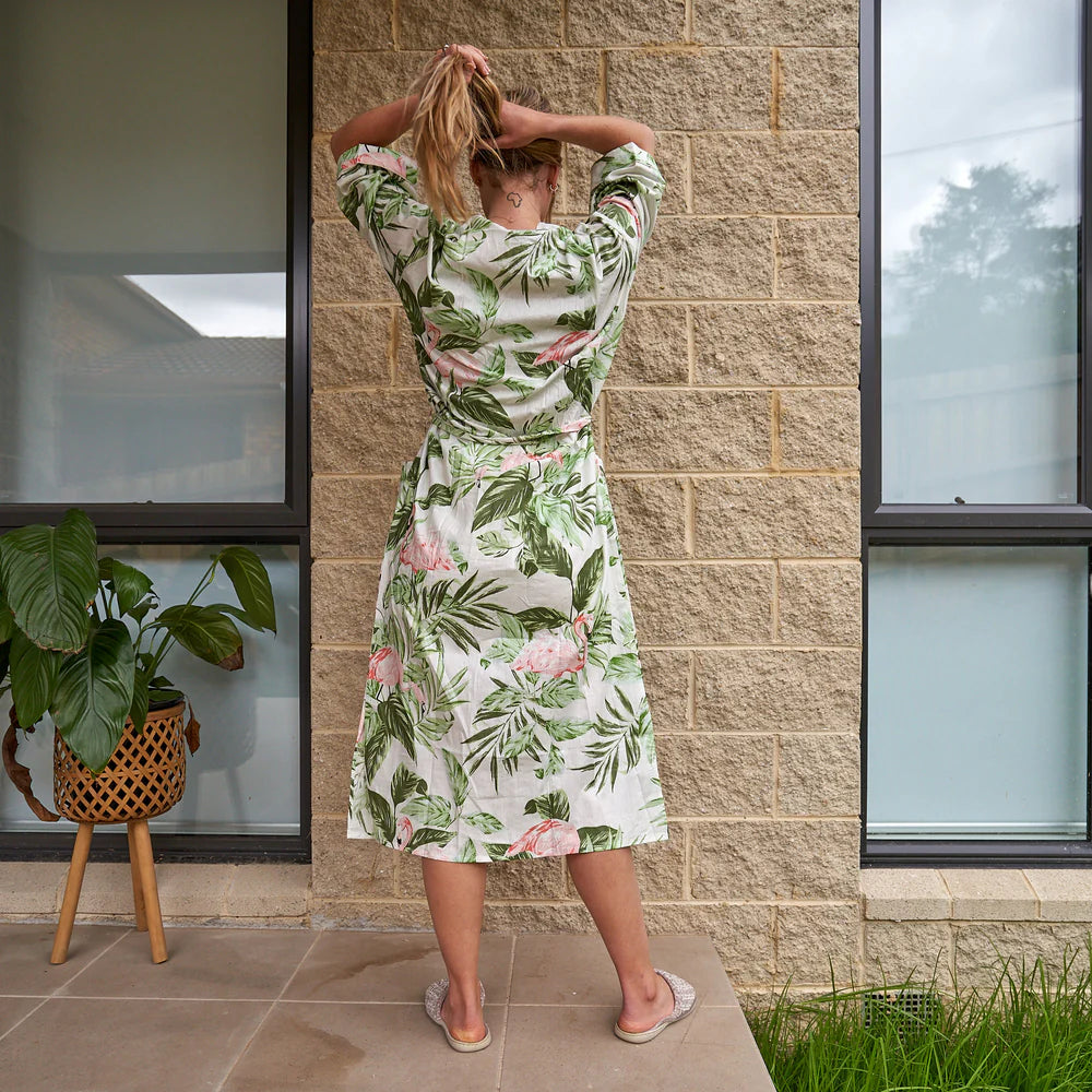 Linen Connections Flamingo Fantasy Kimono